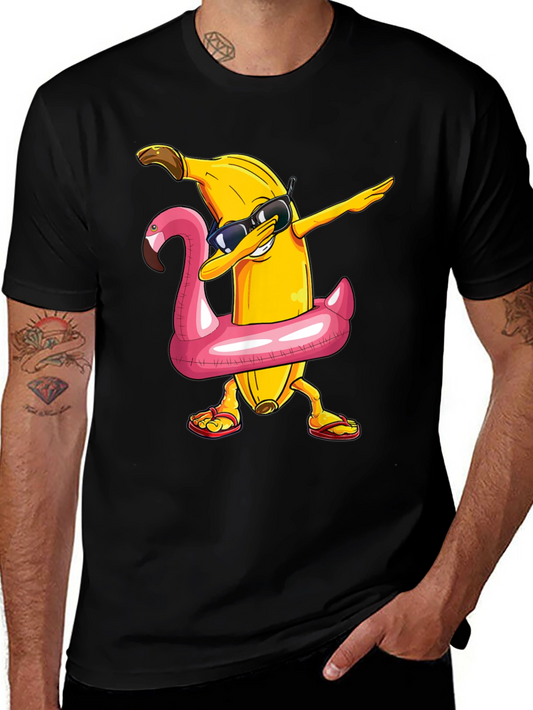 Banana Dabbing in Flamingo Float T-Shirt