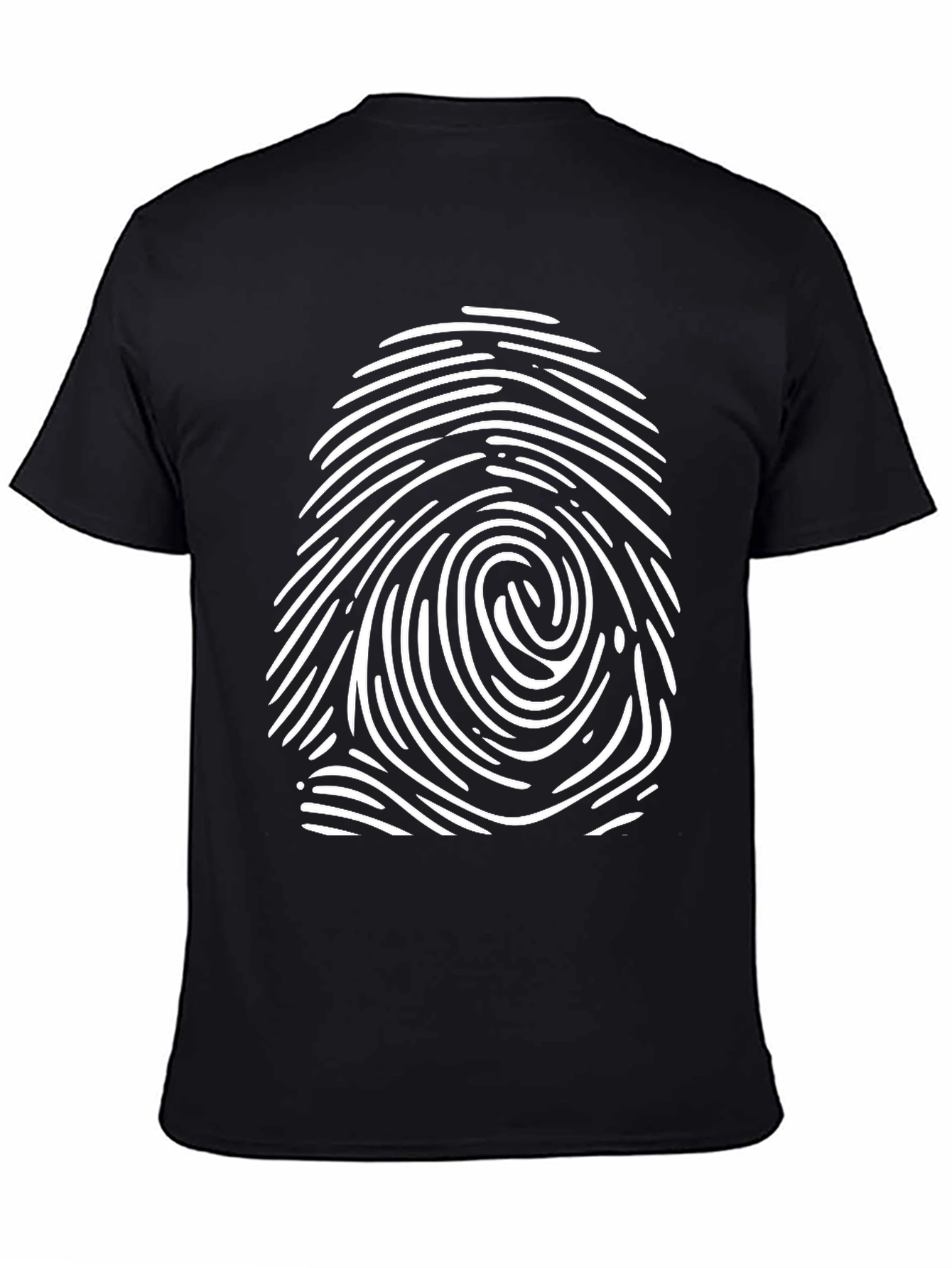 Fingerprint Graphic Black T-Shirt