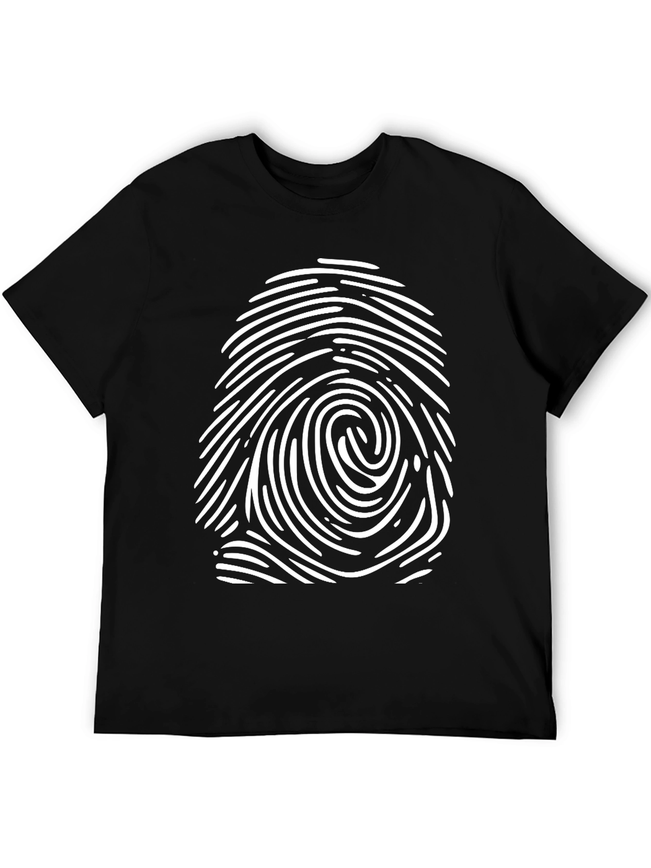 Fingerprint Graphic Black T-Shirt
