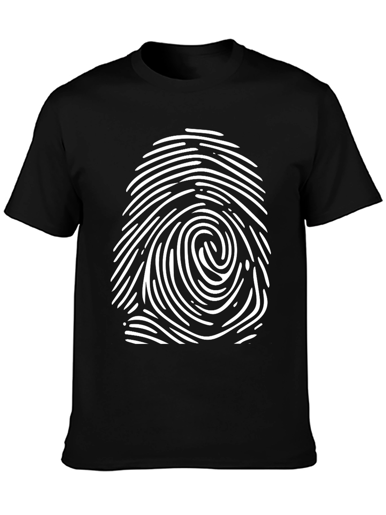 Fingerprint Graphic Black T-Shirt