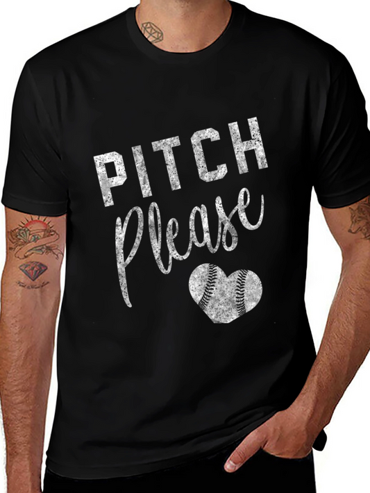 Pitch Please Baseball Heart Graphic Tee