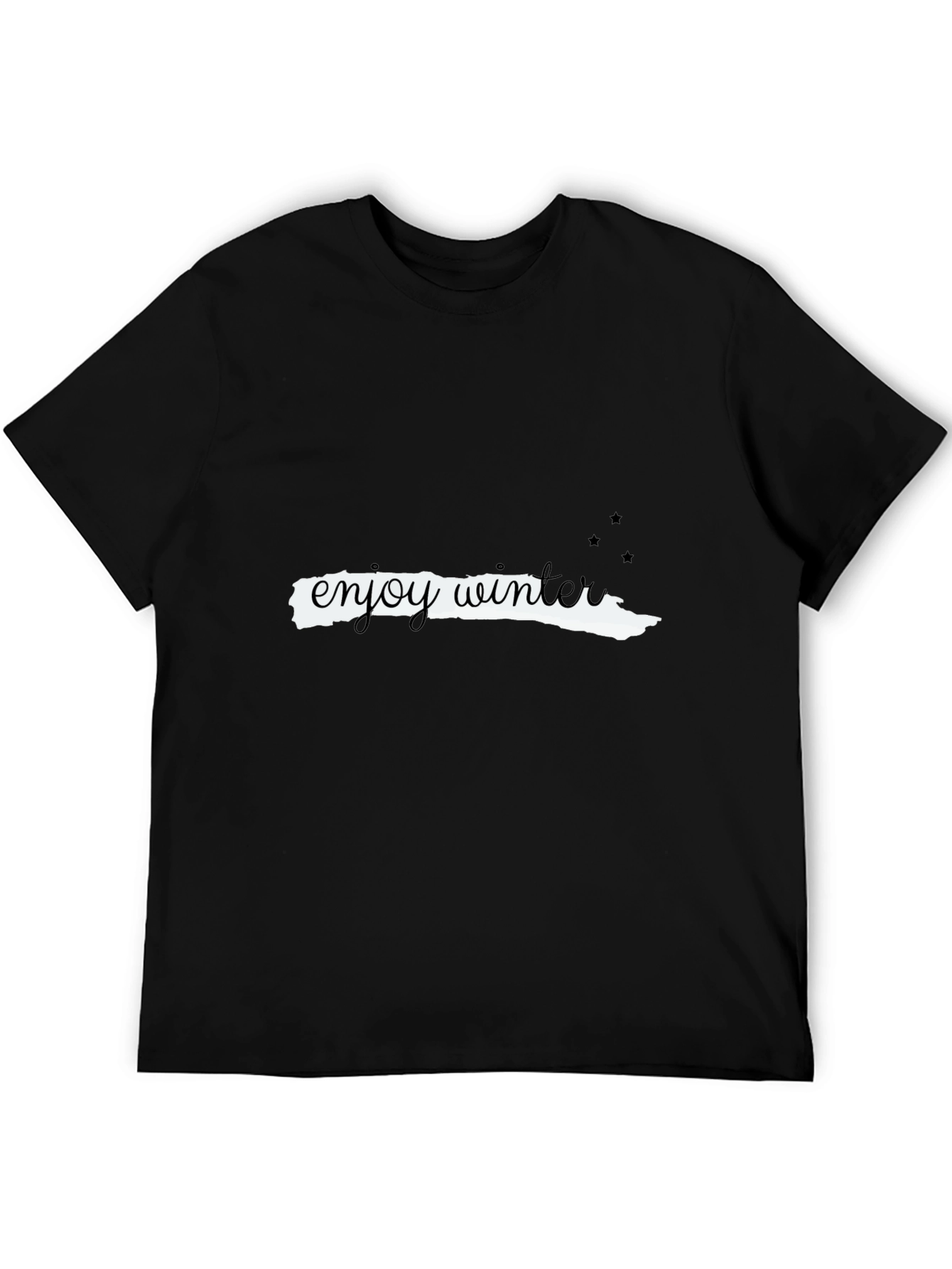 Enjoy Winter Graphic Tee - Unisex Black T-Shirt