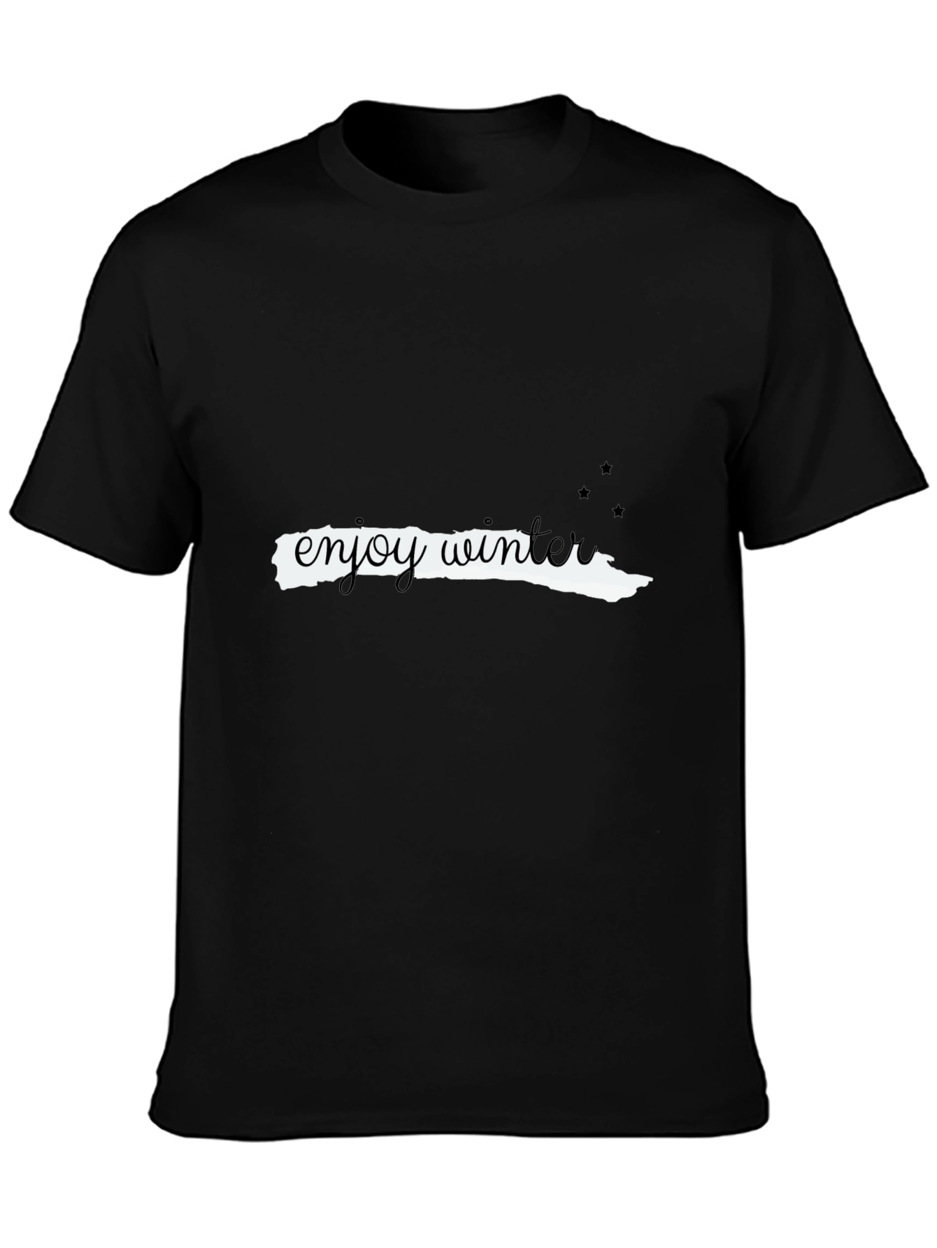 Enjoy Winter Graphic Tee - Unisex Black T-Shirt