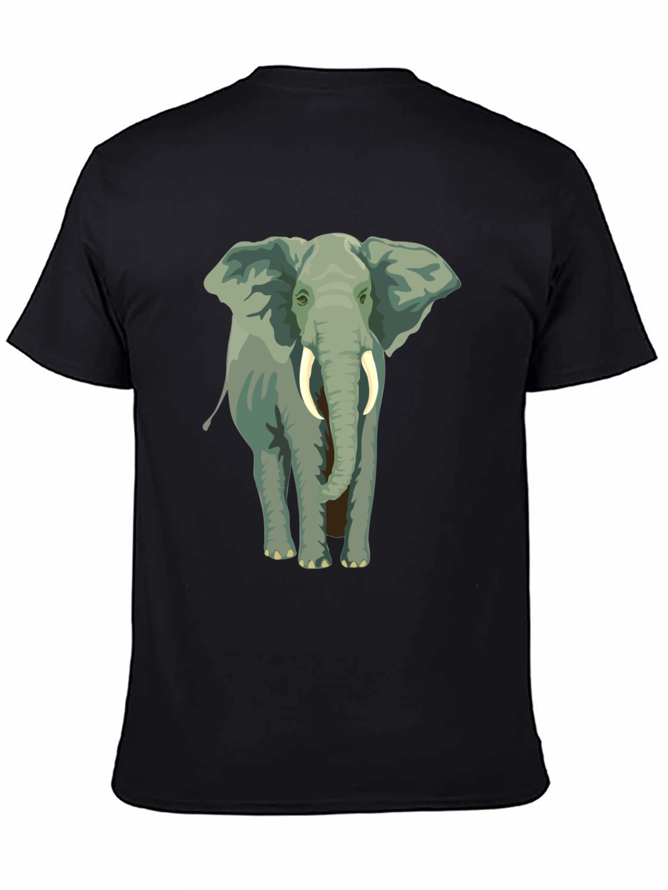 Elephant Graphic Tee - Black Cotton Casual Wear