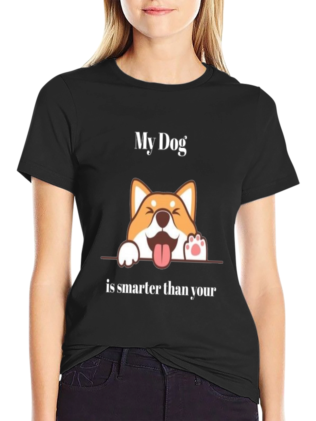 Funny Dog Graphic T-Shirt - My Dog is Smarter
