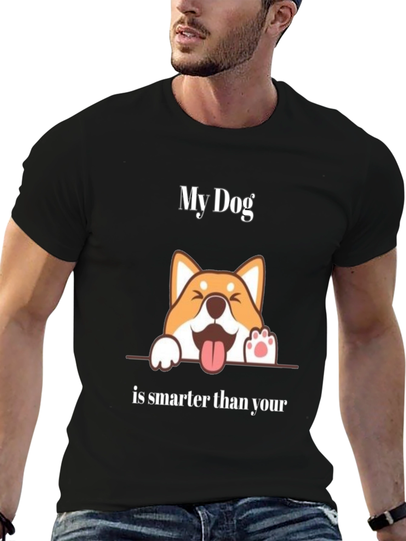 Funny Dog Graphic T-Shirt - My Dog is Smarter