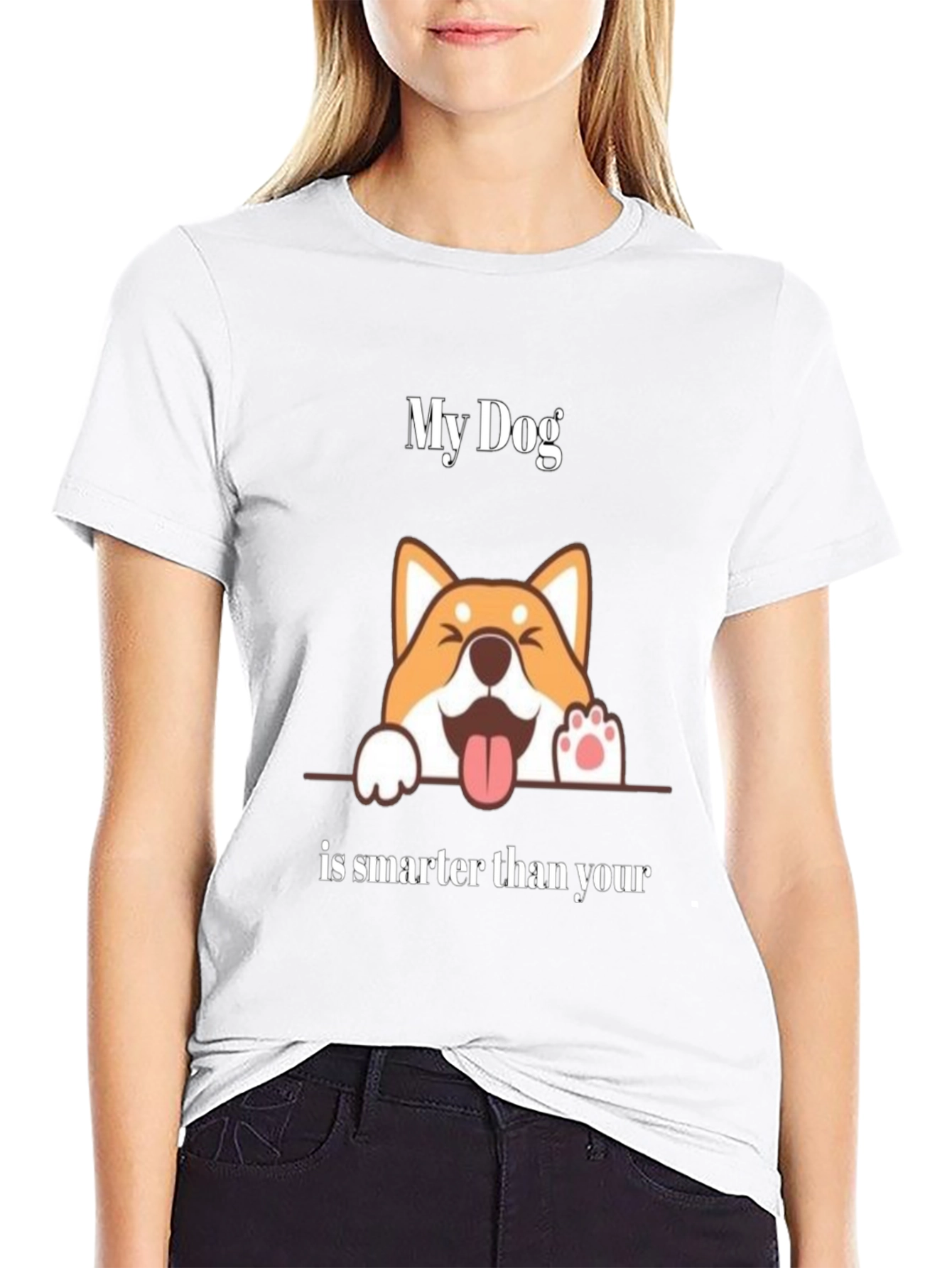 Funny Dog Graphic T-Shirt - My Dog is Smarter