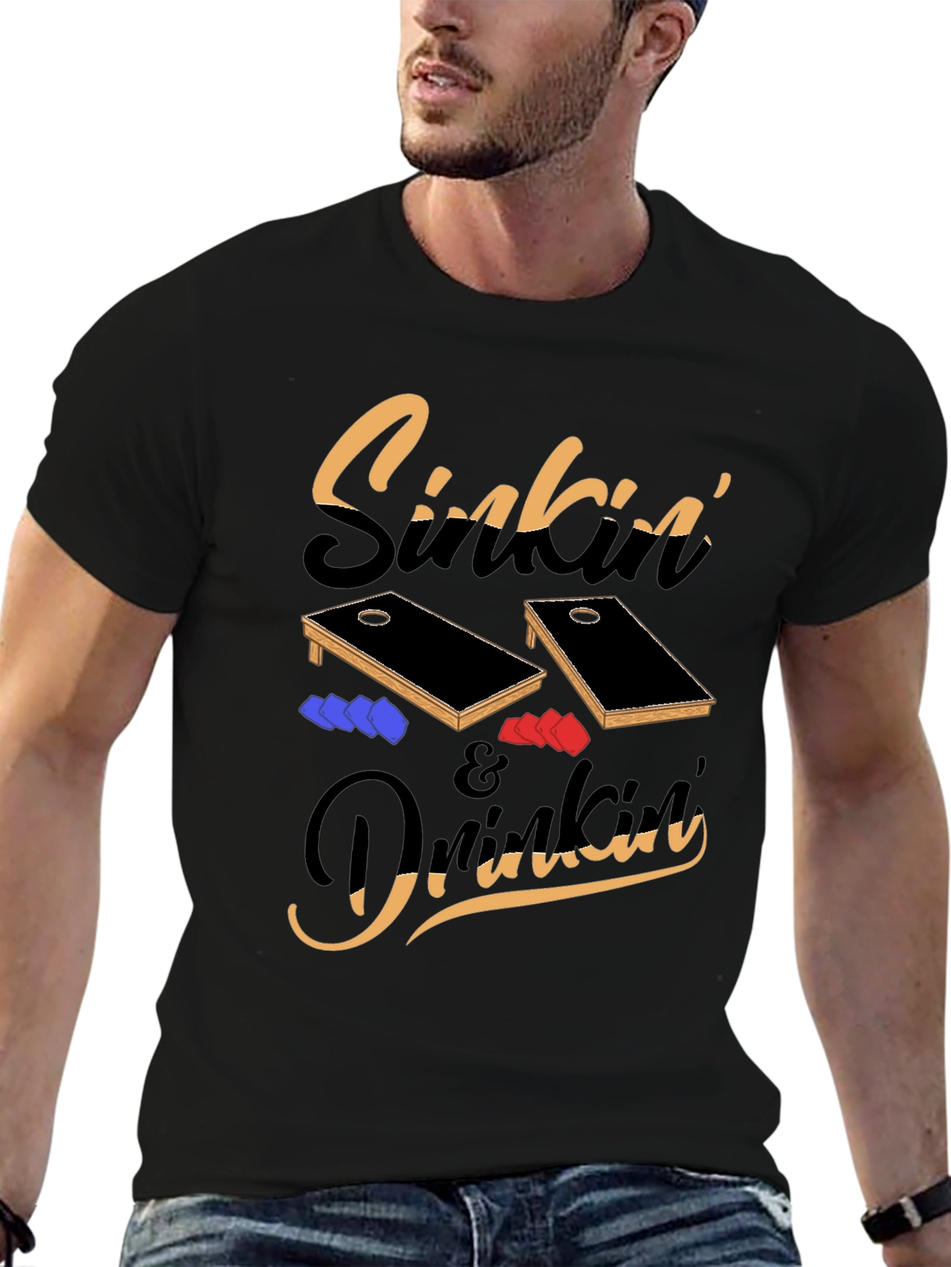 Sinkin & Drinkin Cornhole T-Shirt