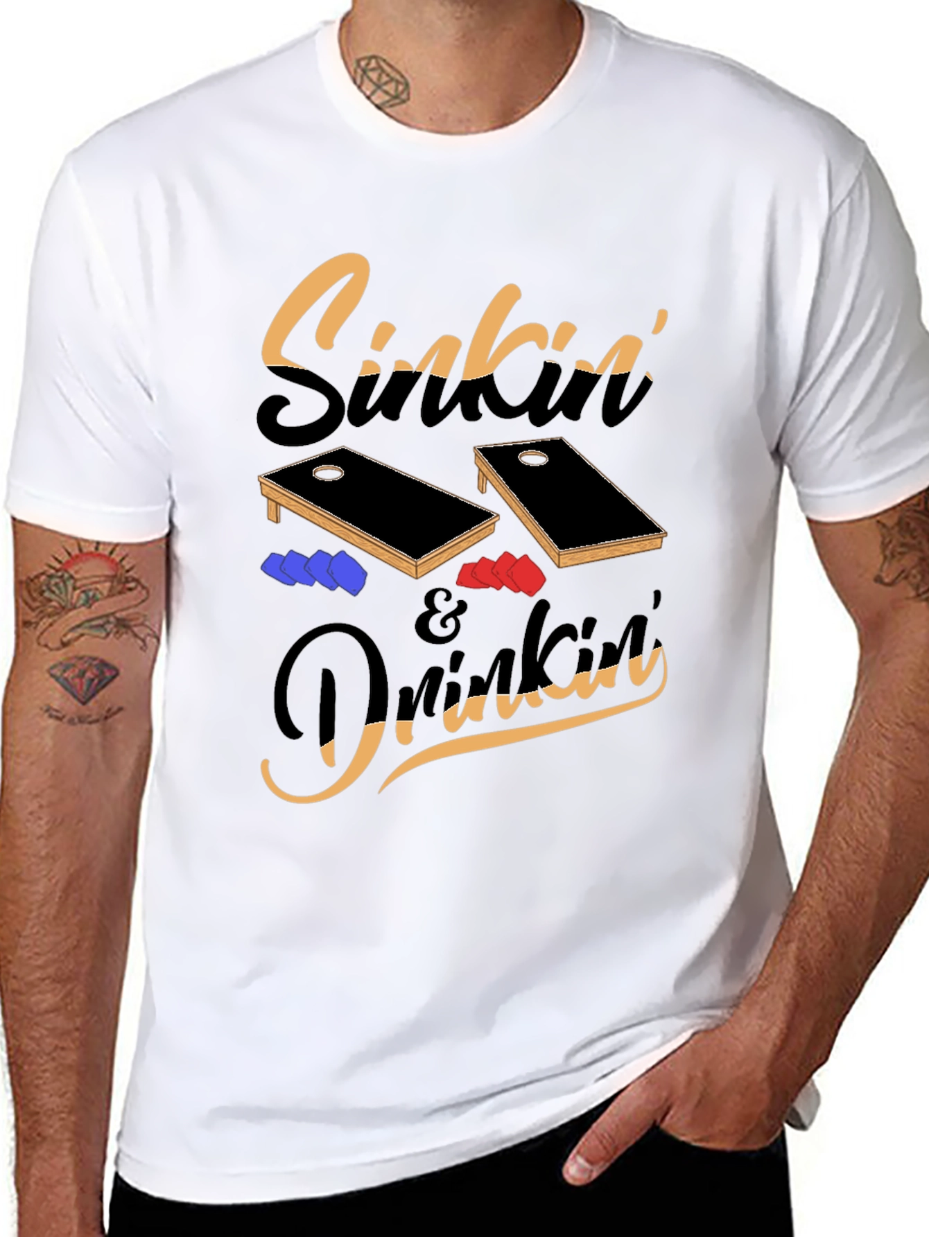 Sinkin & Drinkin Cornhole T-Shirt