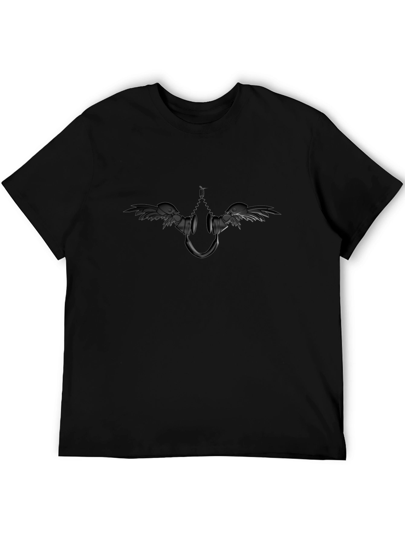 Edgy Graphic Tee: Winged Headphones