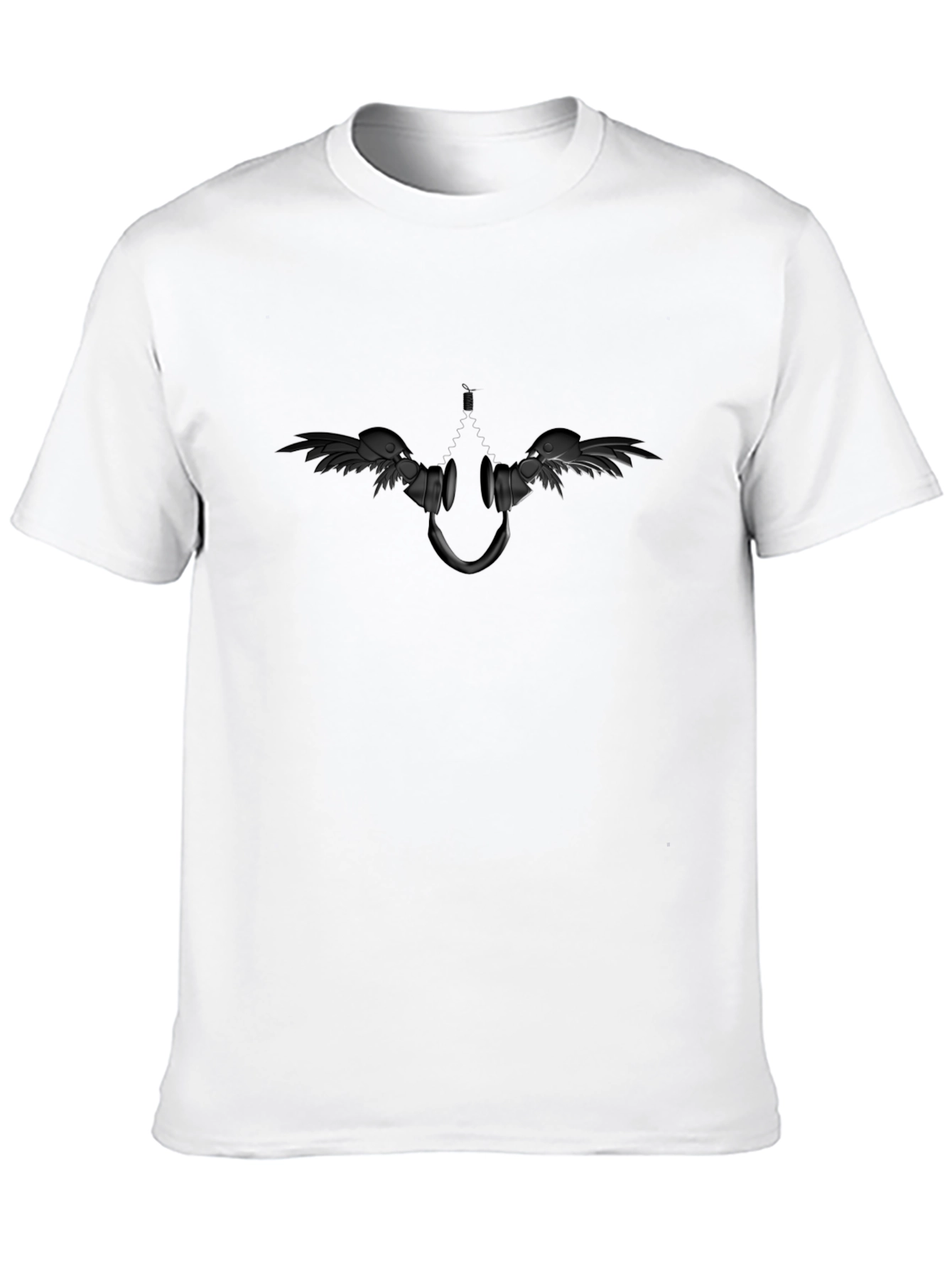 Edgy Graphic Tee: Winged Headphones