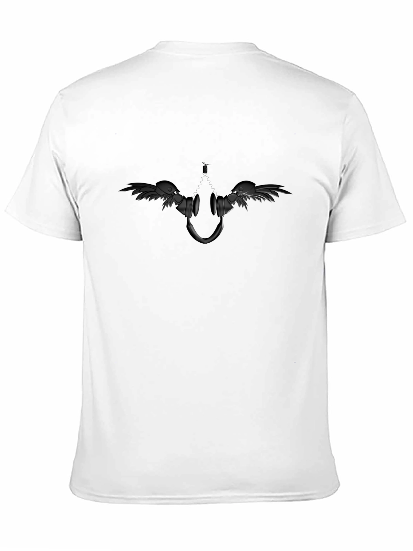 Edgy Graphic Tee: Winged Headphones