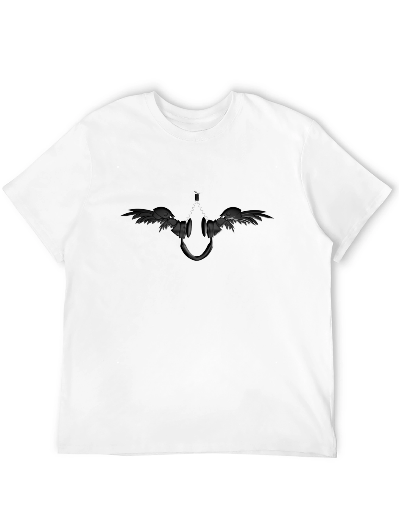 Edgy Graphic Tee: Winged Headphones