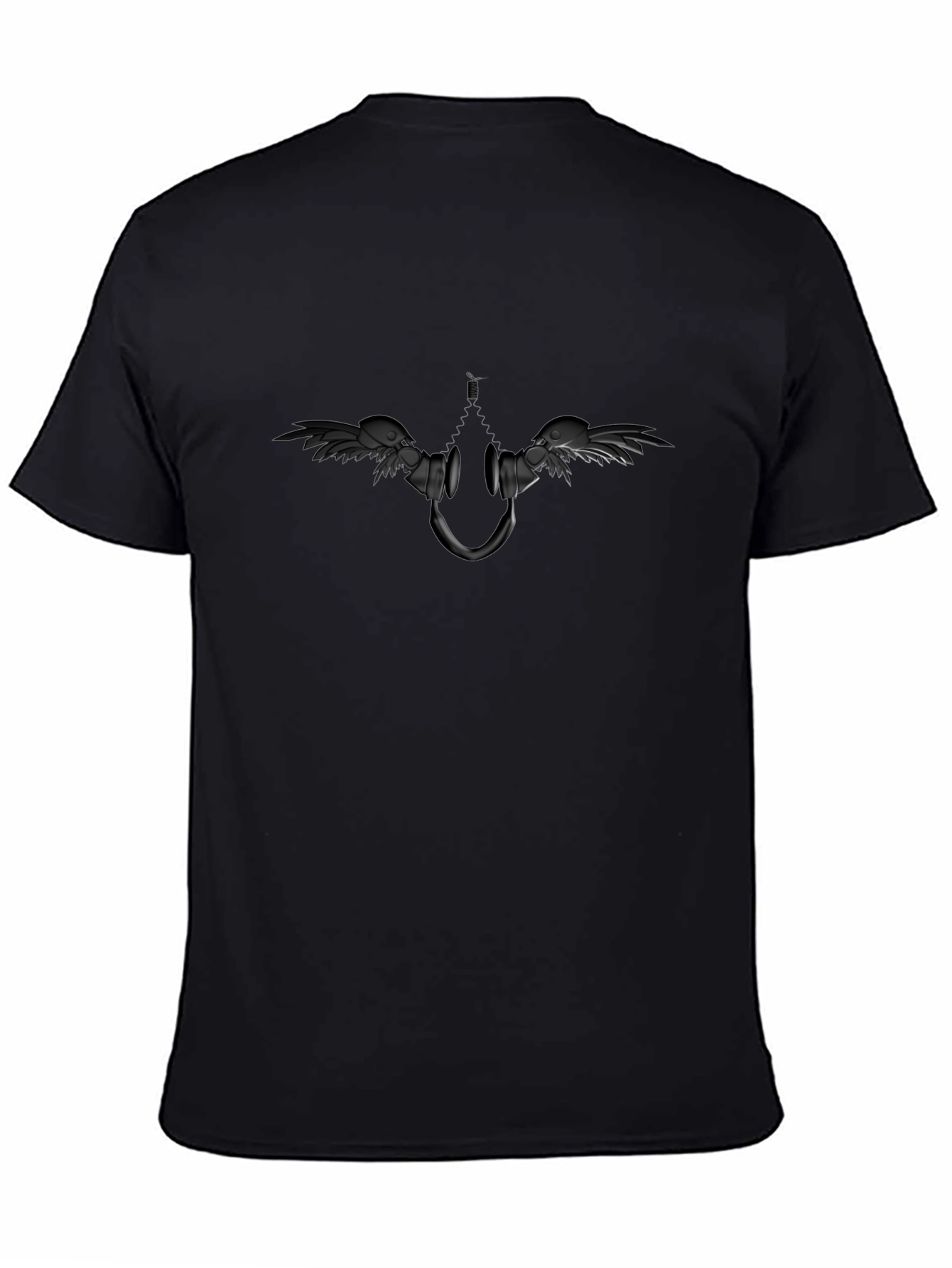 Edgy Graphic Tee: Winged Headphones