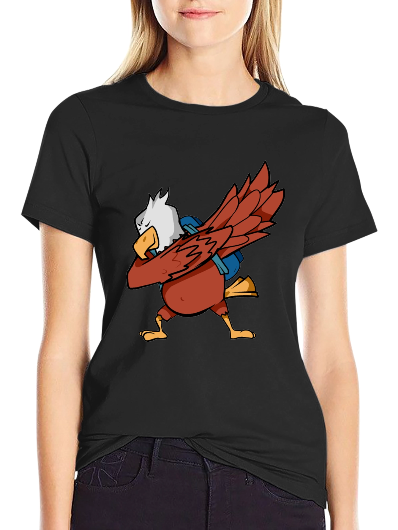 Dabbing Eagle Graphic Tee - Patriotic Style