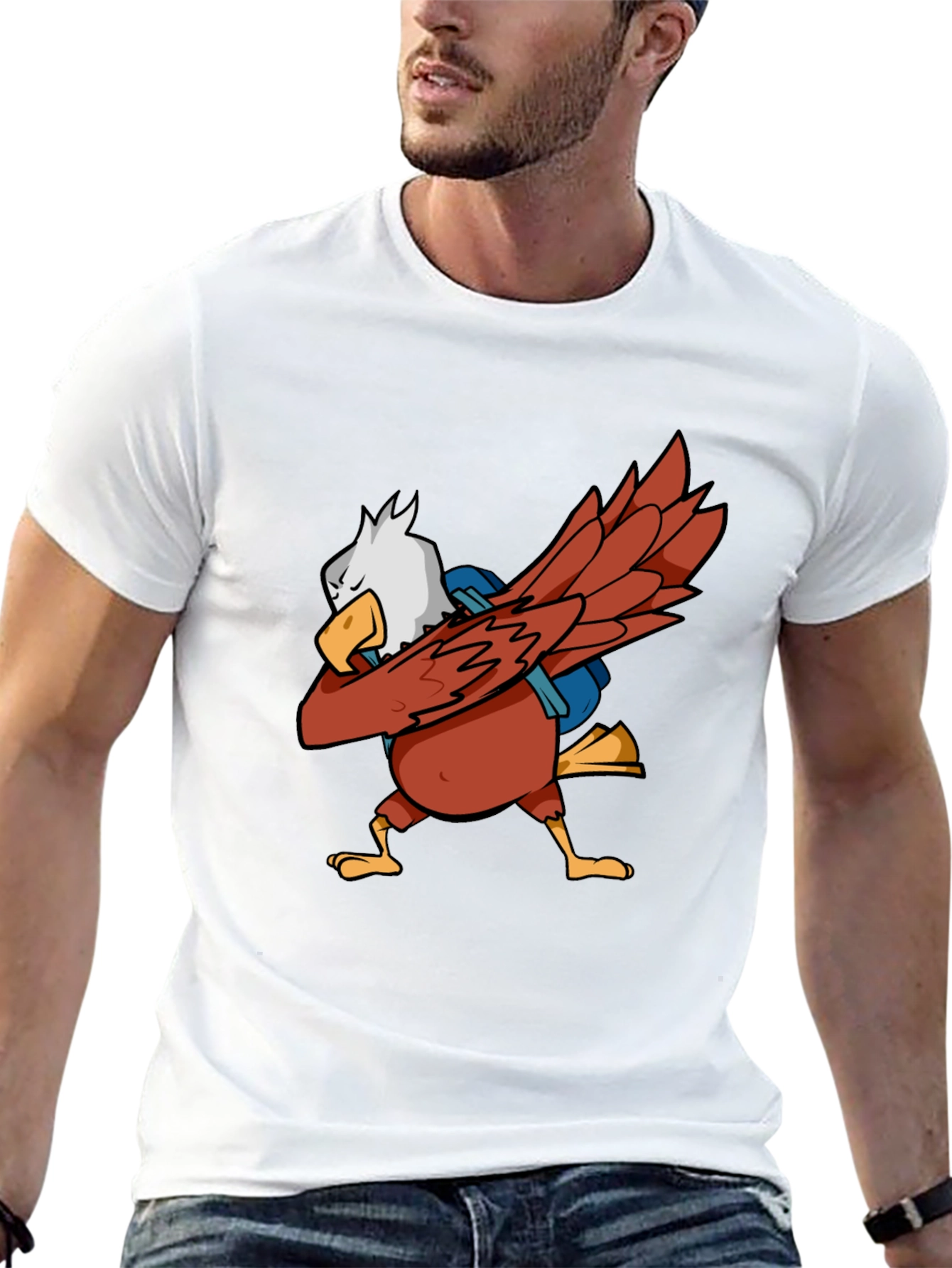 Dabbing Eagle Graphic Tee - Patriotic Style