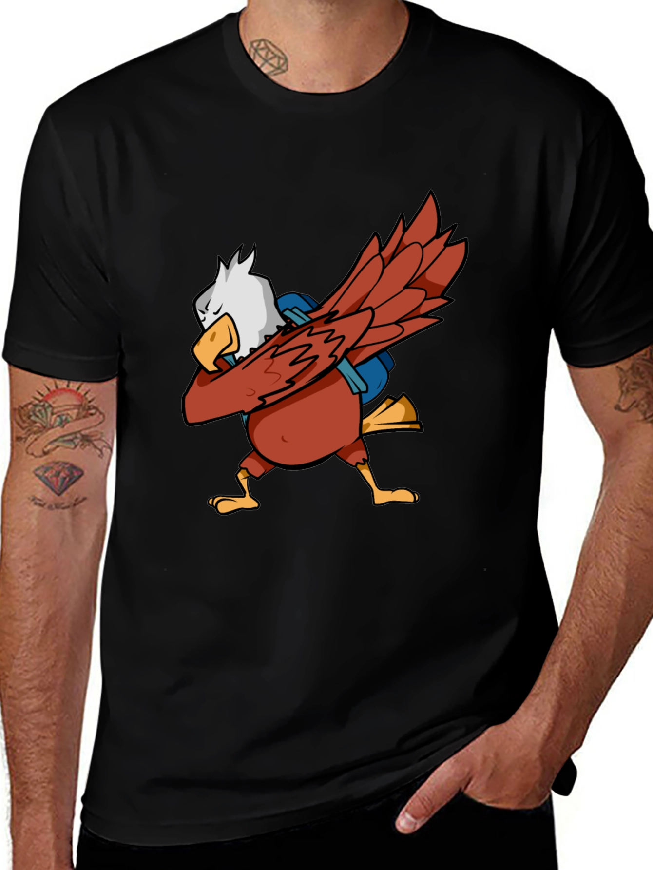 Dabbing Eagle Graphic Tee - Patriotic Style