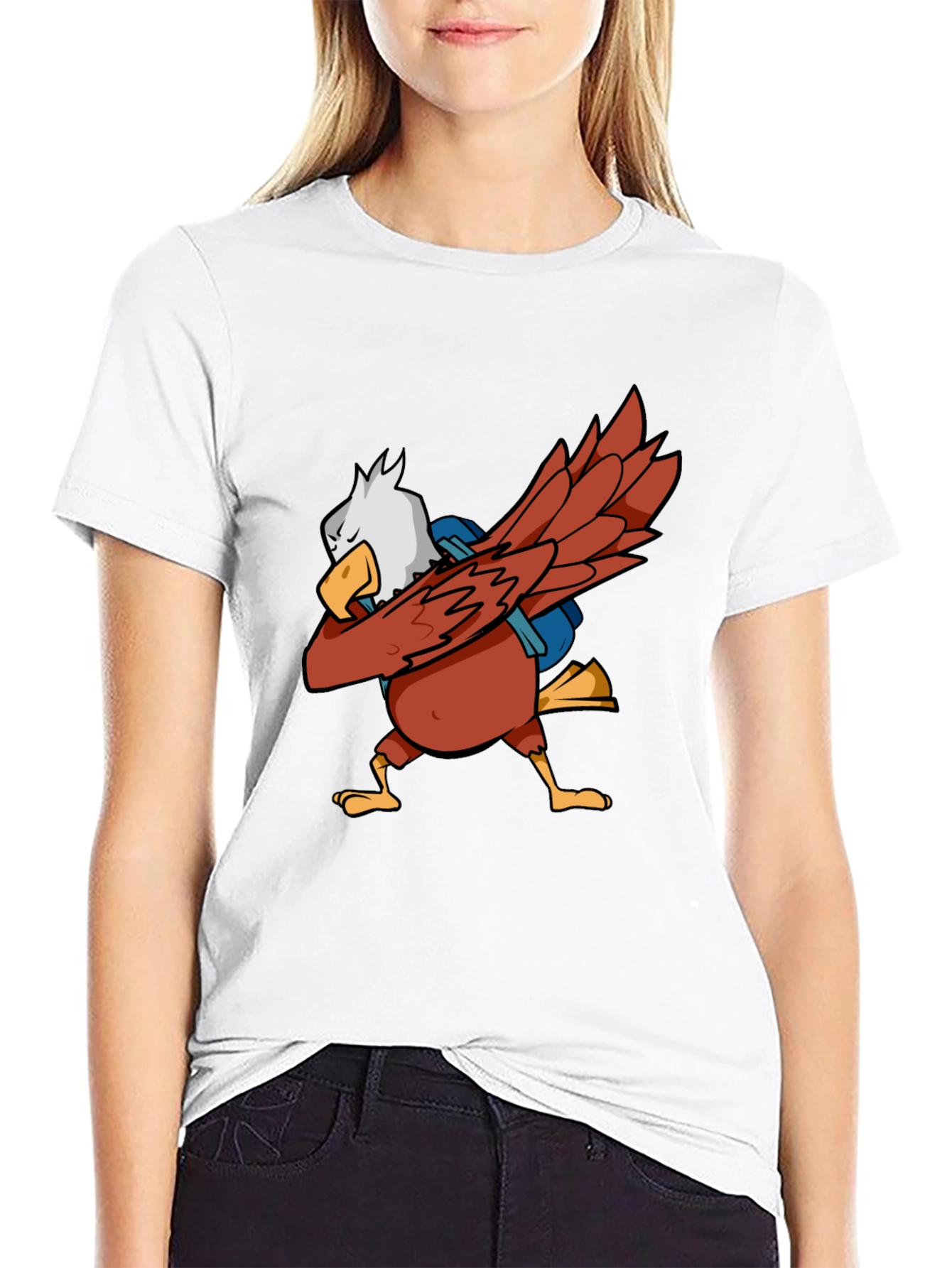 Dabbing Eagle Graphic Tee - Patriotic Style