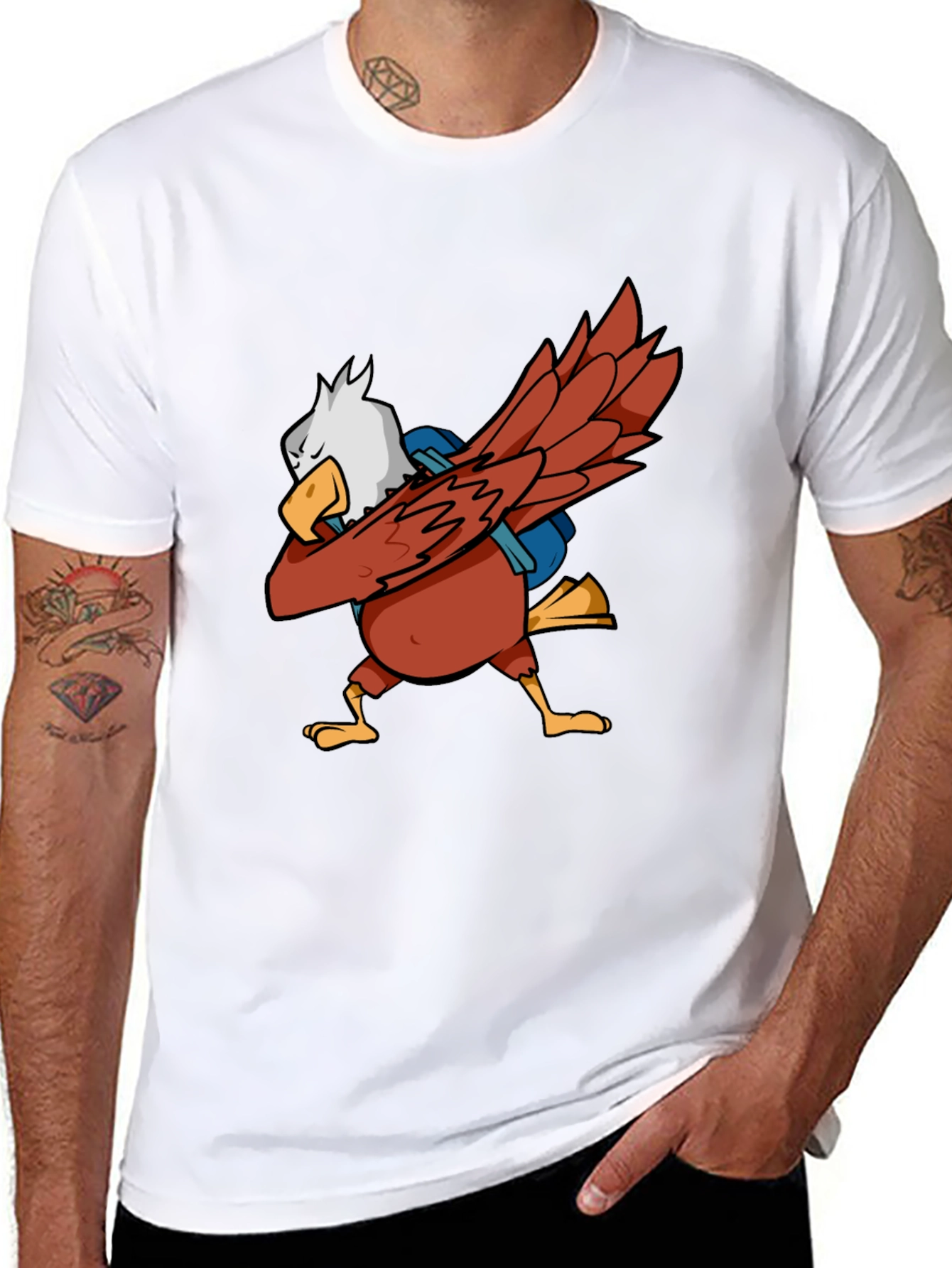 Dabbing Eagle Graphic Tee - Patriotic Style