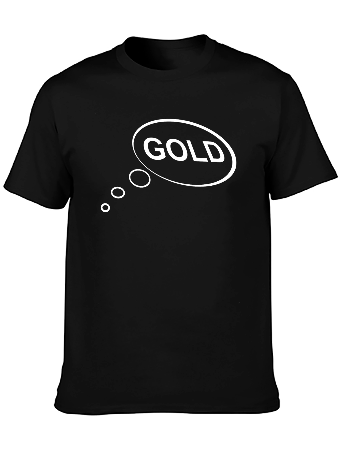 Gold Thought Bubble Black T-Shirt