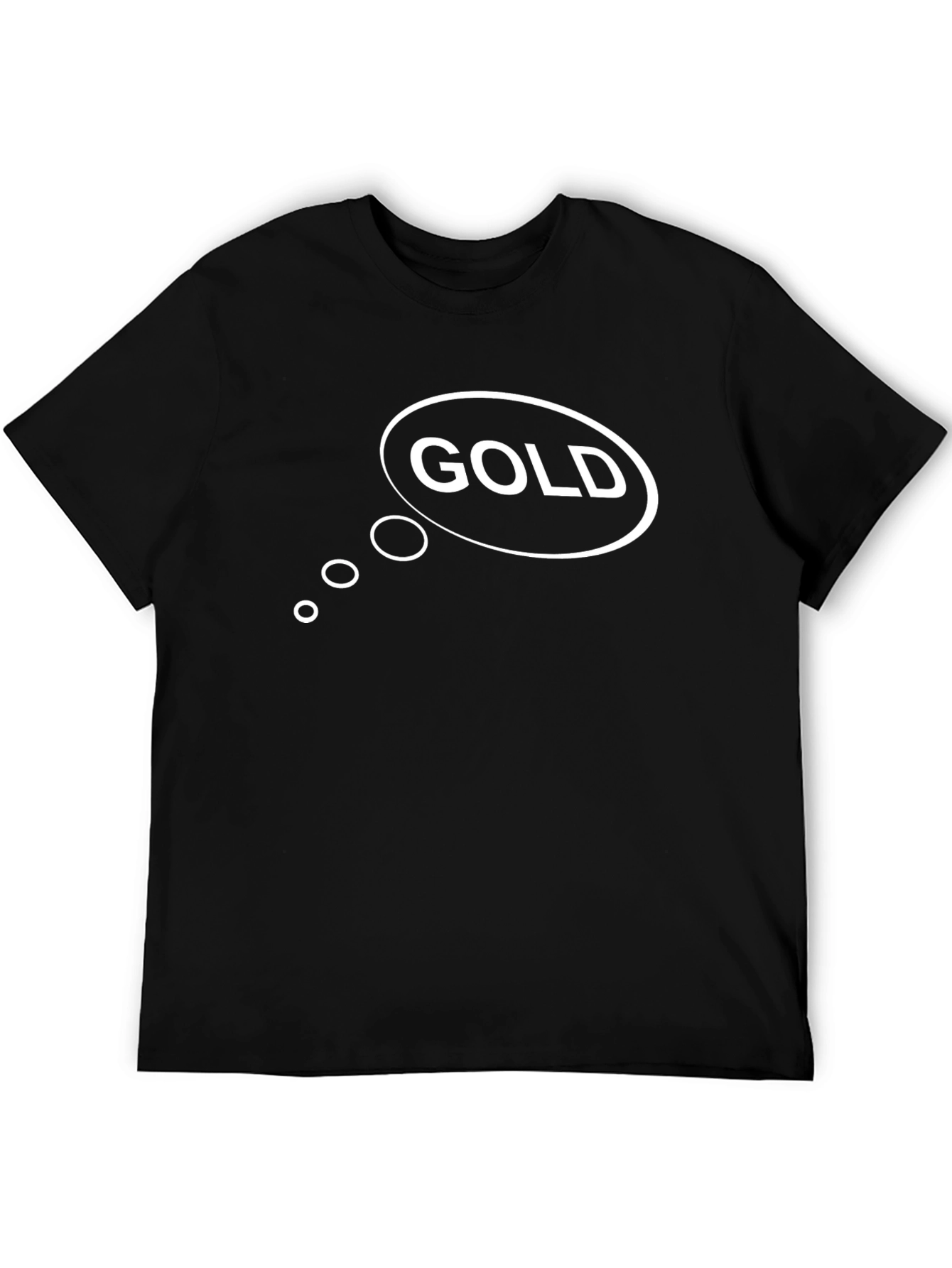Gold Thought Bubble Black T-Shirt