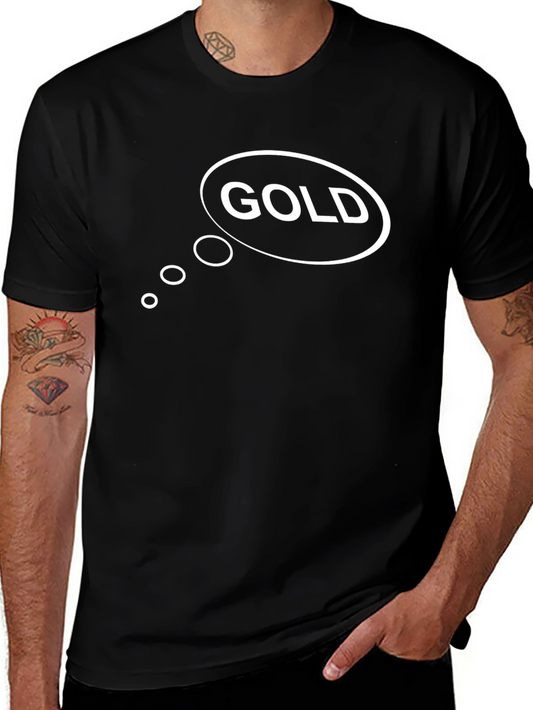 Gold Thought Bubble Black T-Shirt