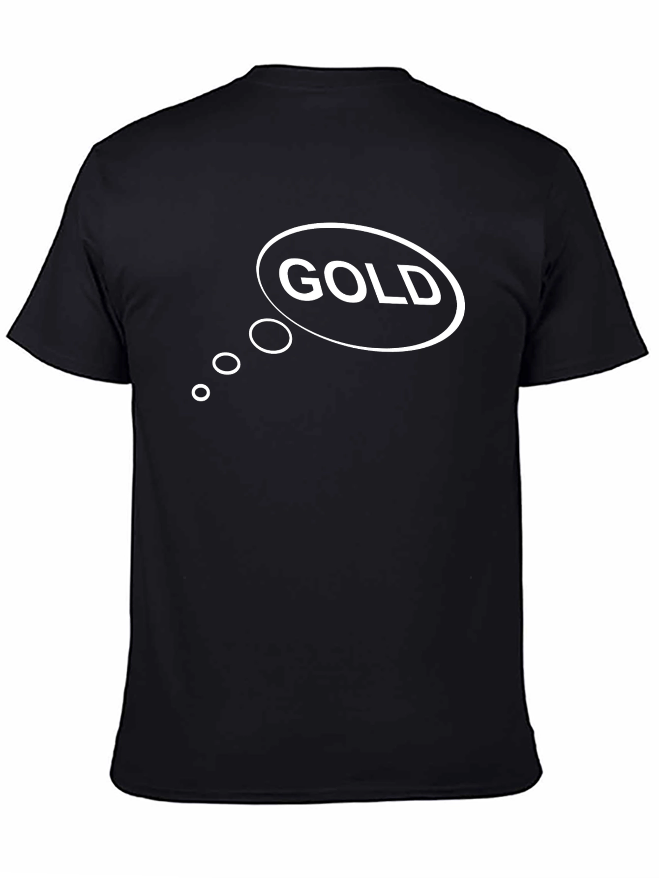 Gold Thought Bubble Black T-Shirt