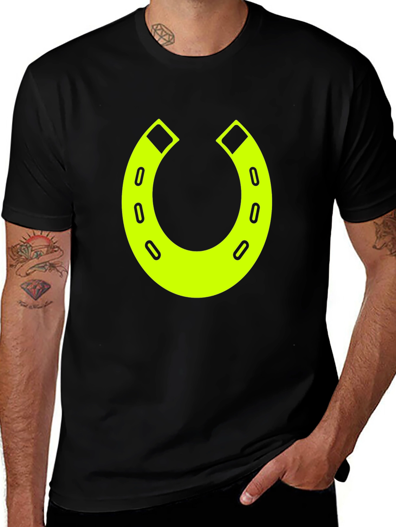 Lucky Horseshoe Graphic Tee - Black