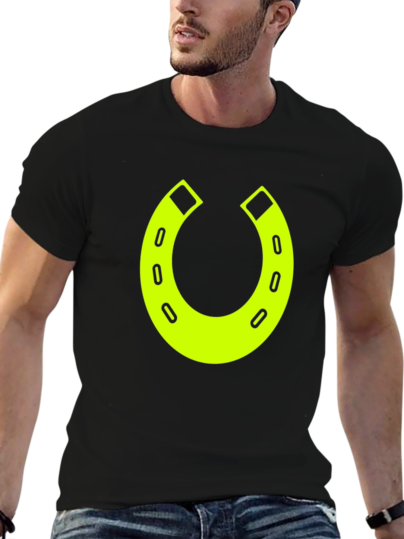 Lucky Horseshoe Graphic Tee - Black