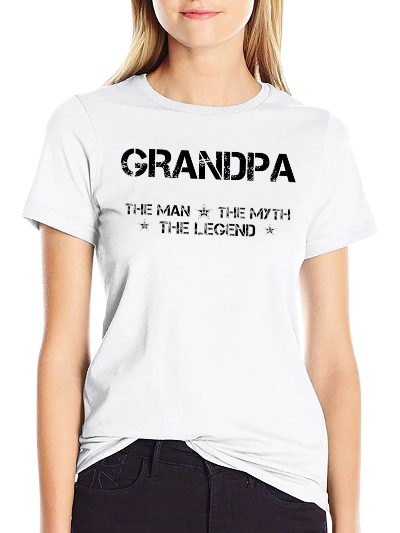 Grandpa The Man The Myth Legend Black T-Shirt