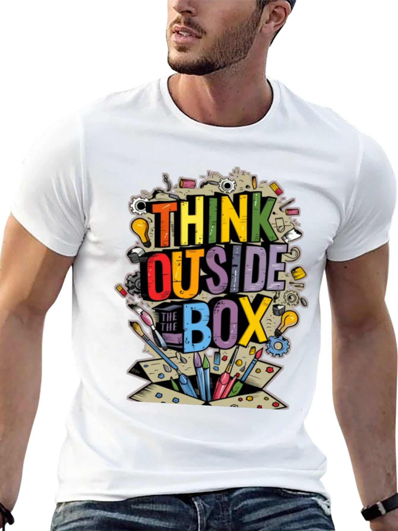 Think Outside the Box Graphic T-Shirt