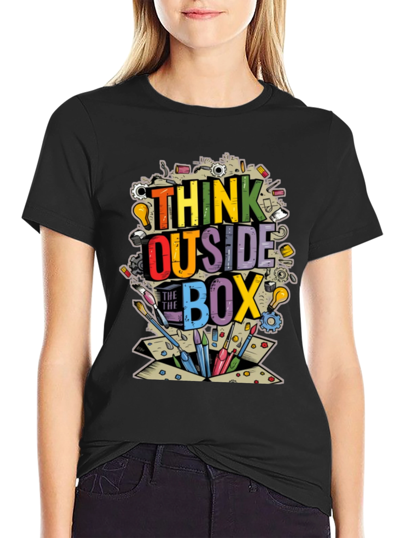 Think Outside the Box Graphic T-Shirt
