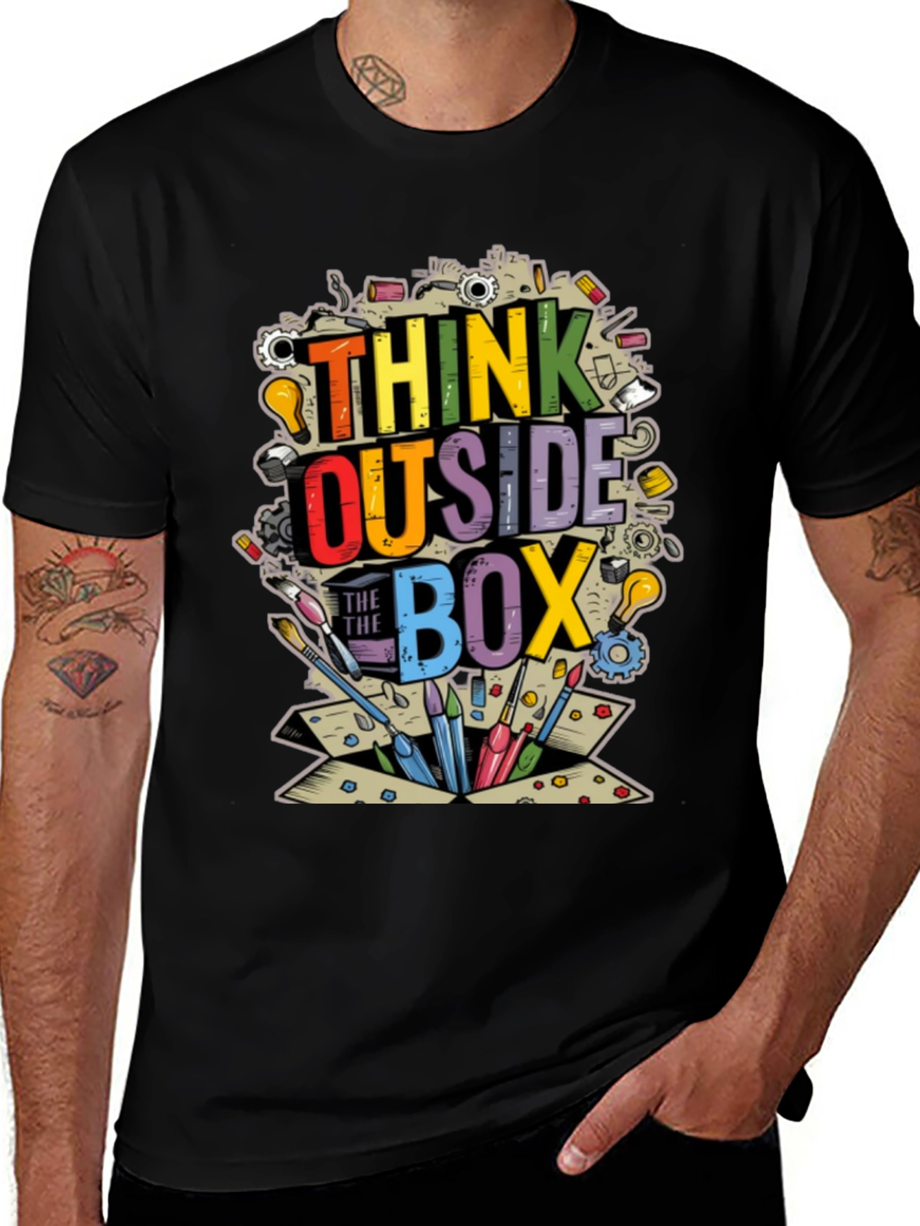 Think Outside the Box Graphic T-Shirt