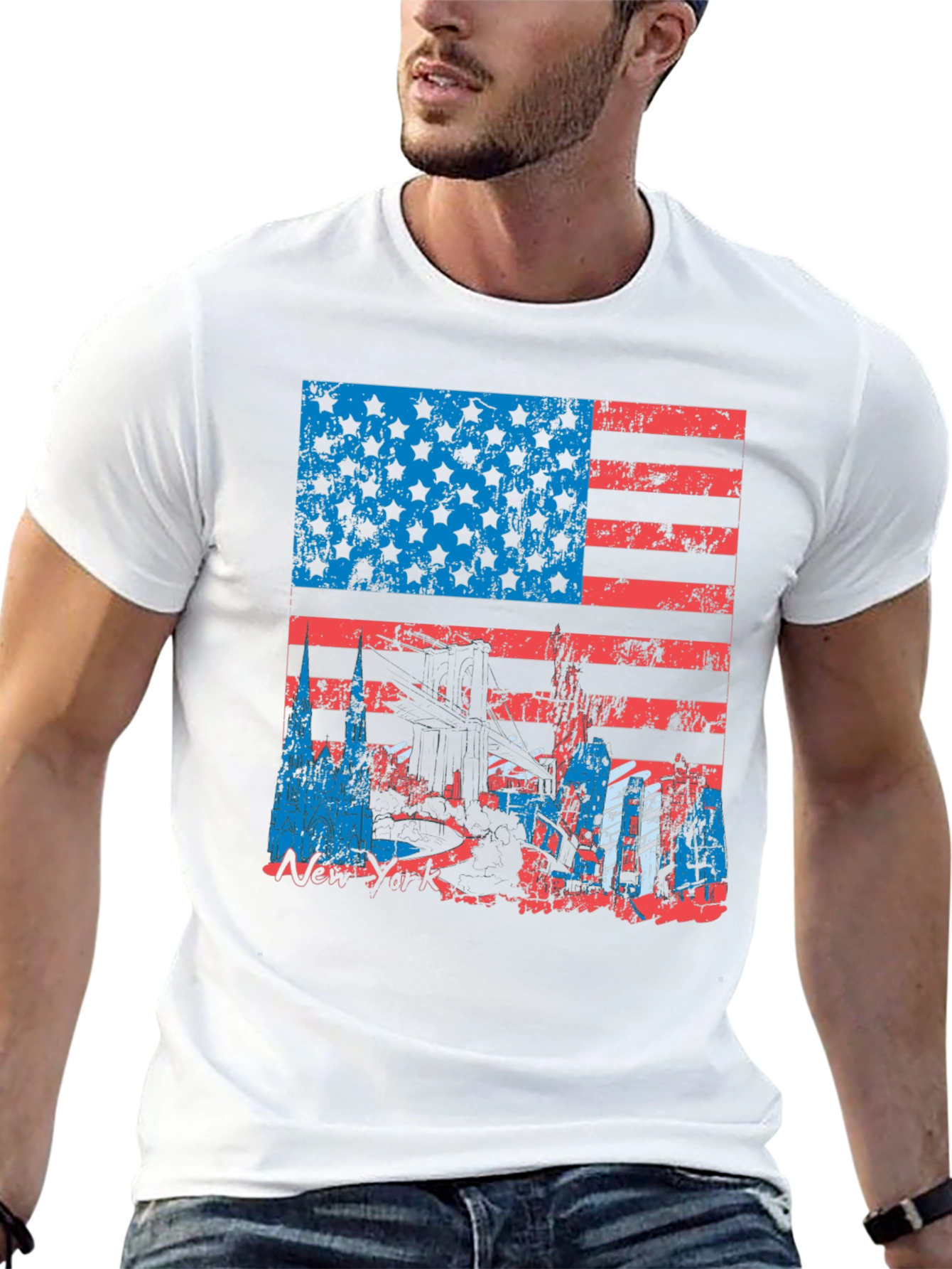 NYC American Flag Graphic T-Shirt