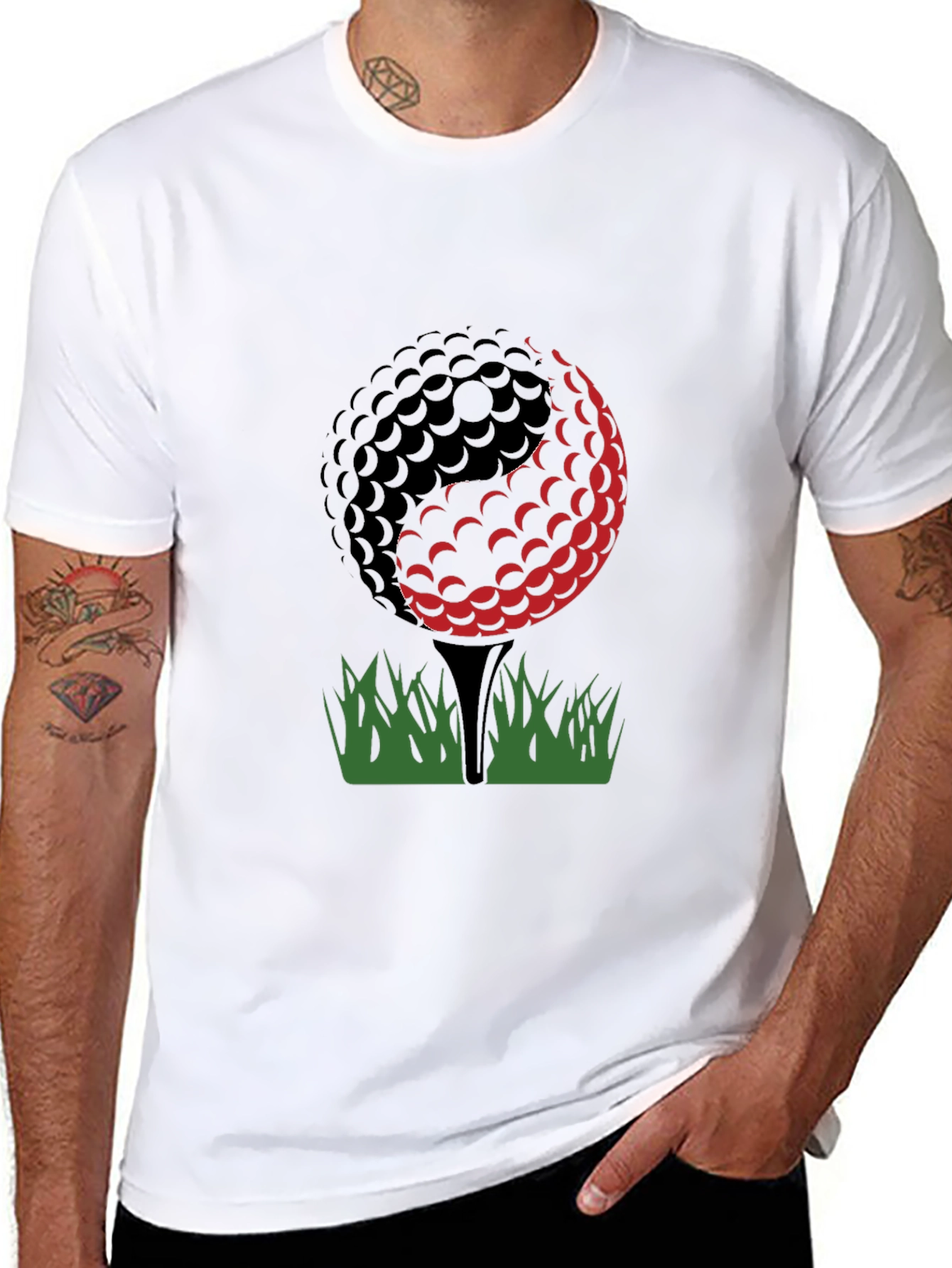Golf Ball T-Shirt - Black Cotton Tee
