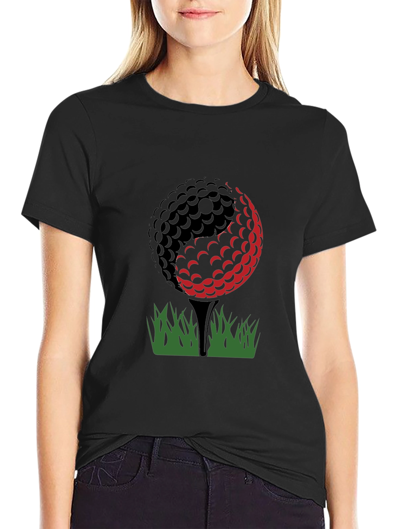 Golf Ball T-Shirt - Black Cotton Tee