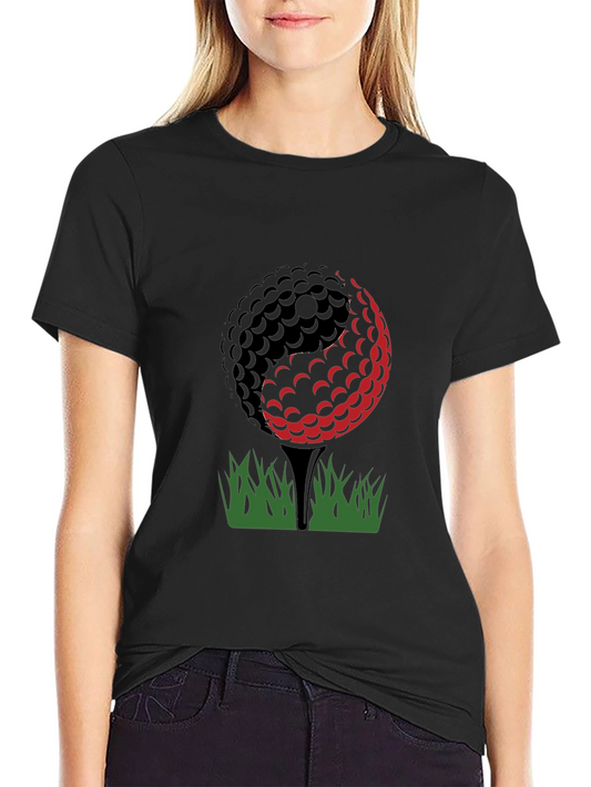 Golf Ball T-Shirt - Black Cotton Tee