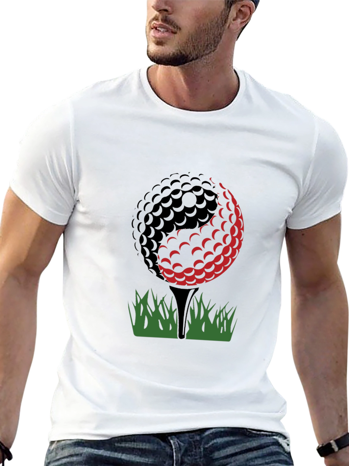 Golf Ball T-Shirt - Black Cotton Tee