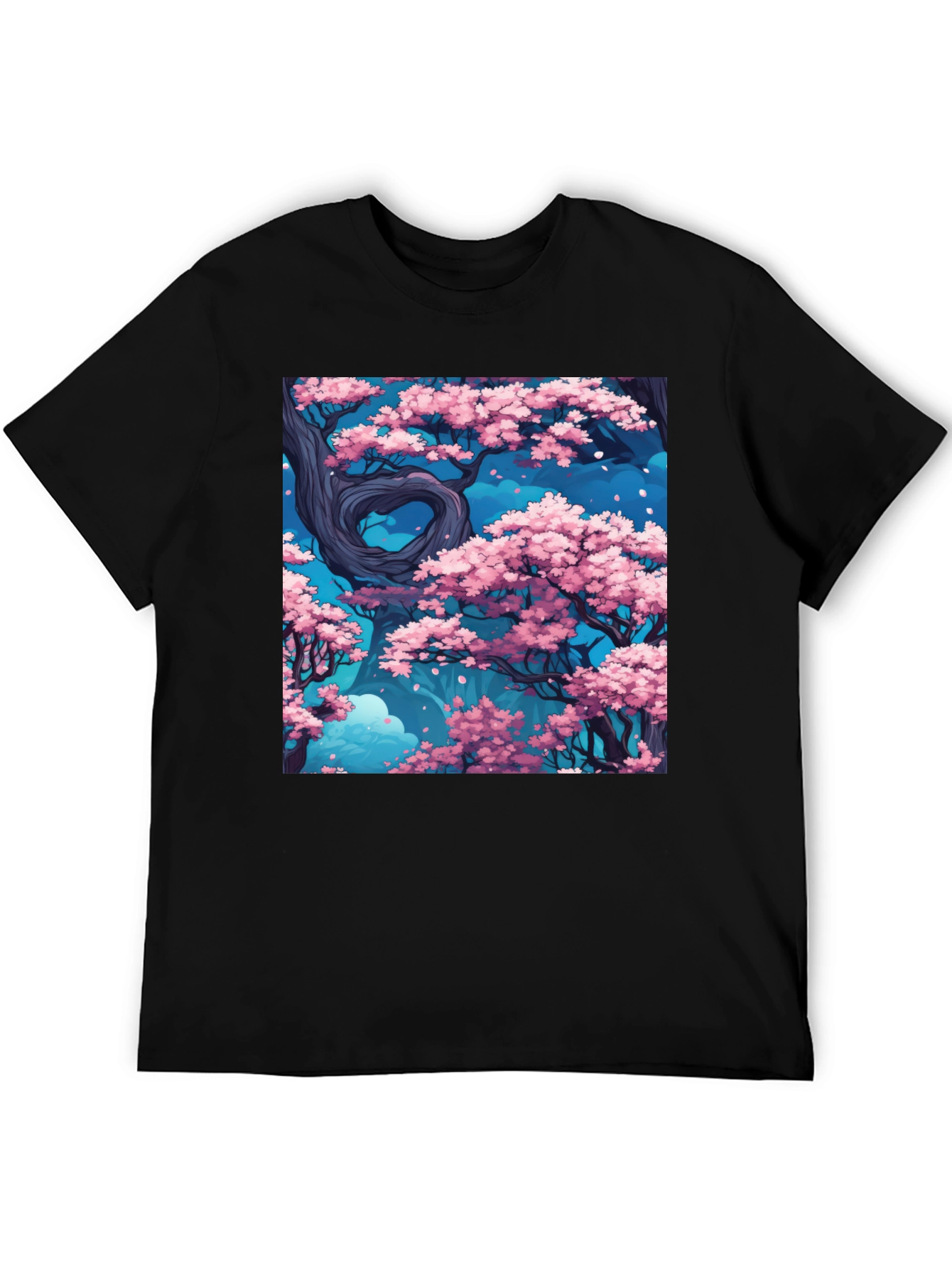 Sakura Tree Graphic Black T-Shirt