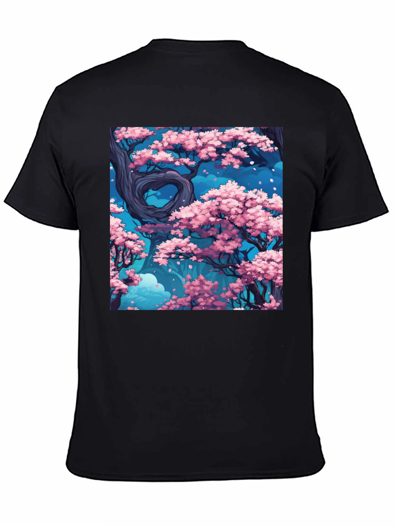 Sakura Tree Graphic Black T-Shirt