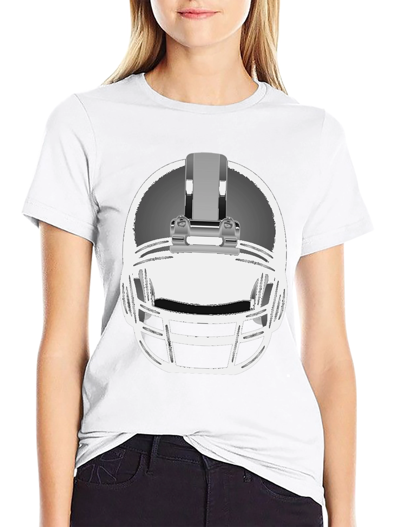 Football Helmet Graphic Tee - Black