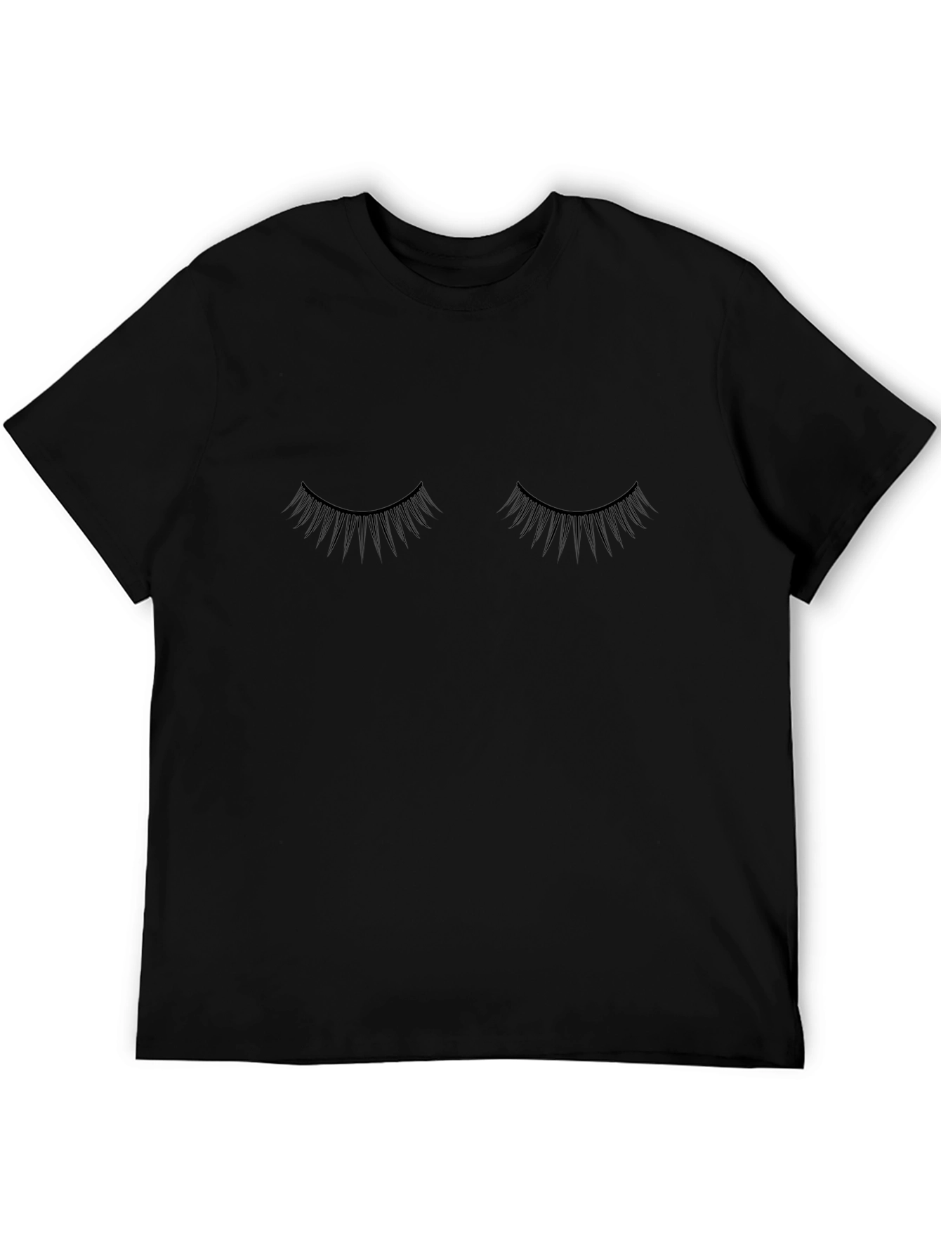 Eyelash Graphic Tee - Black Cotton T-Shirt