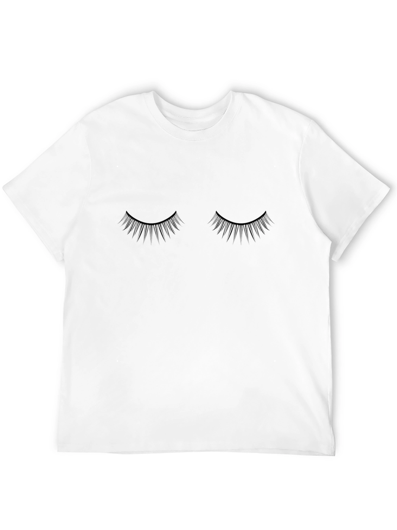 Eyelash Graphic Tee - Black Cotton T-Shirt