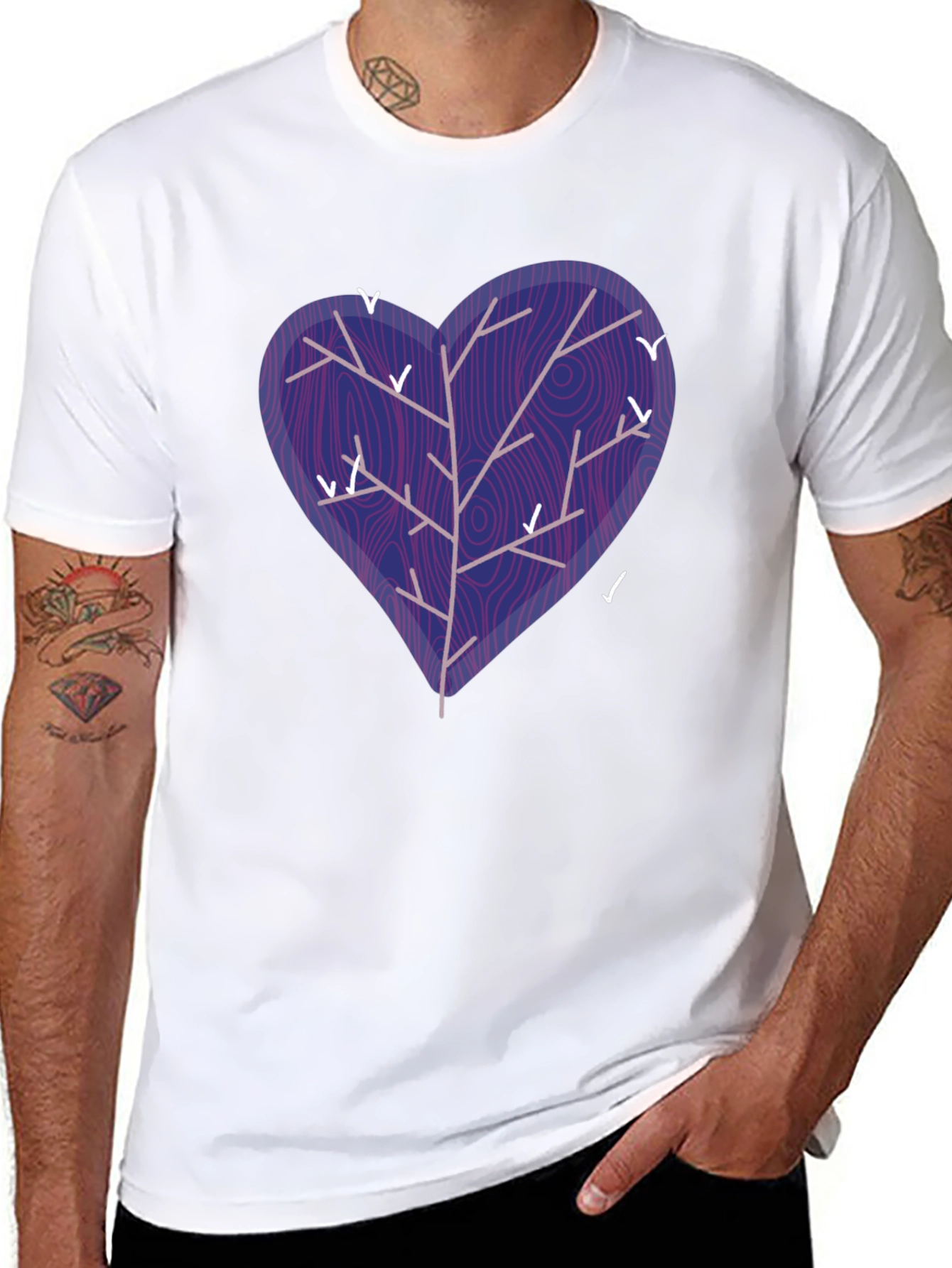 Heart Tree Graphic T-Shirt - Unique Design