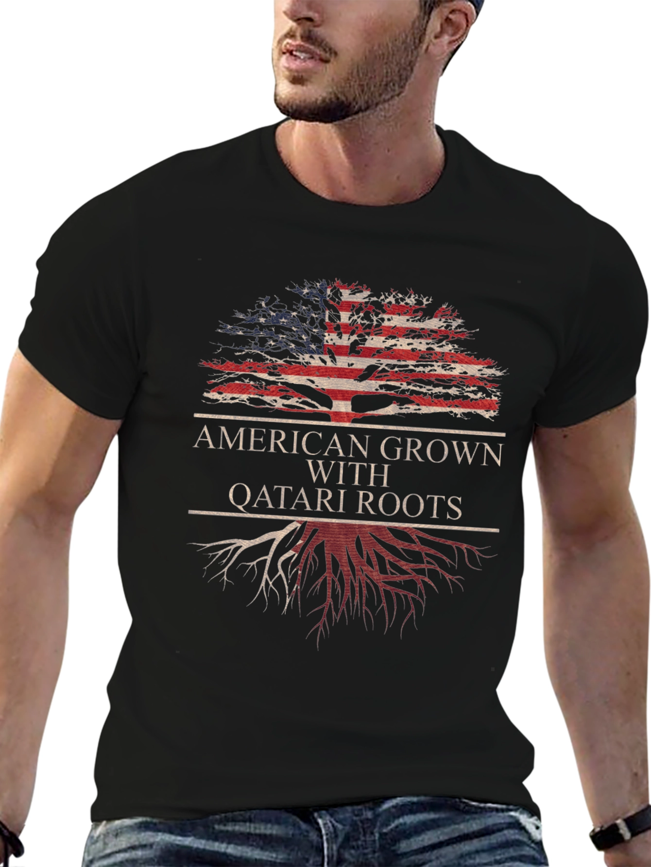 American Grown with Qatari Roots Tree T-Shirt
