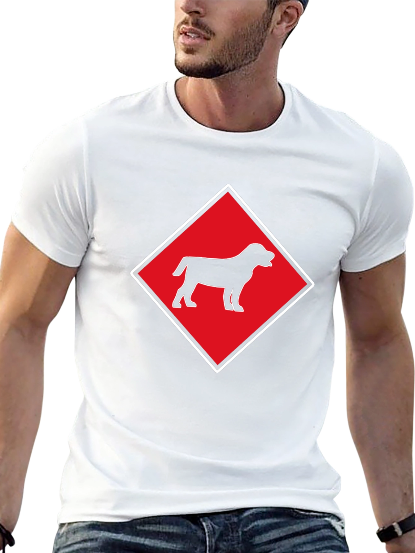 Black Dog Graphic Tee - Diamond Design