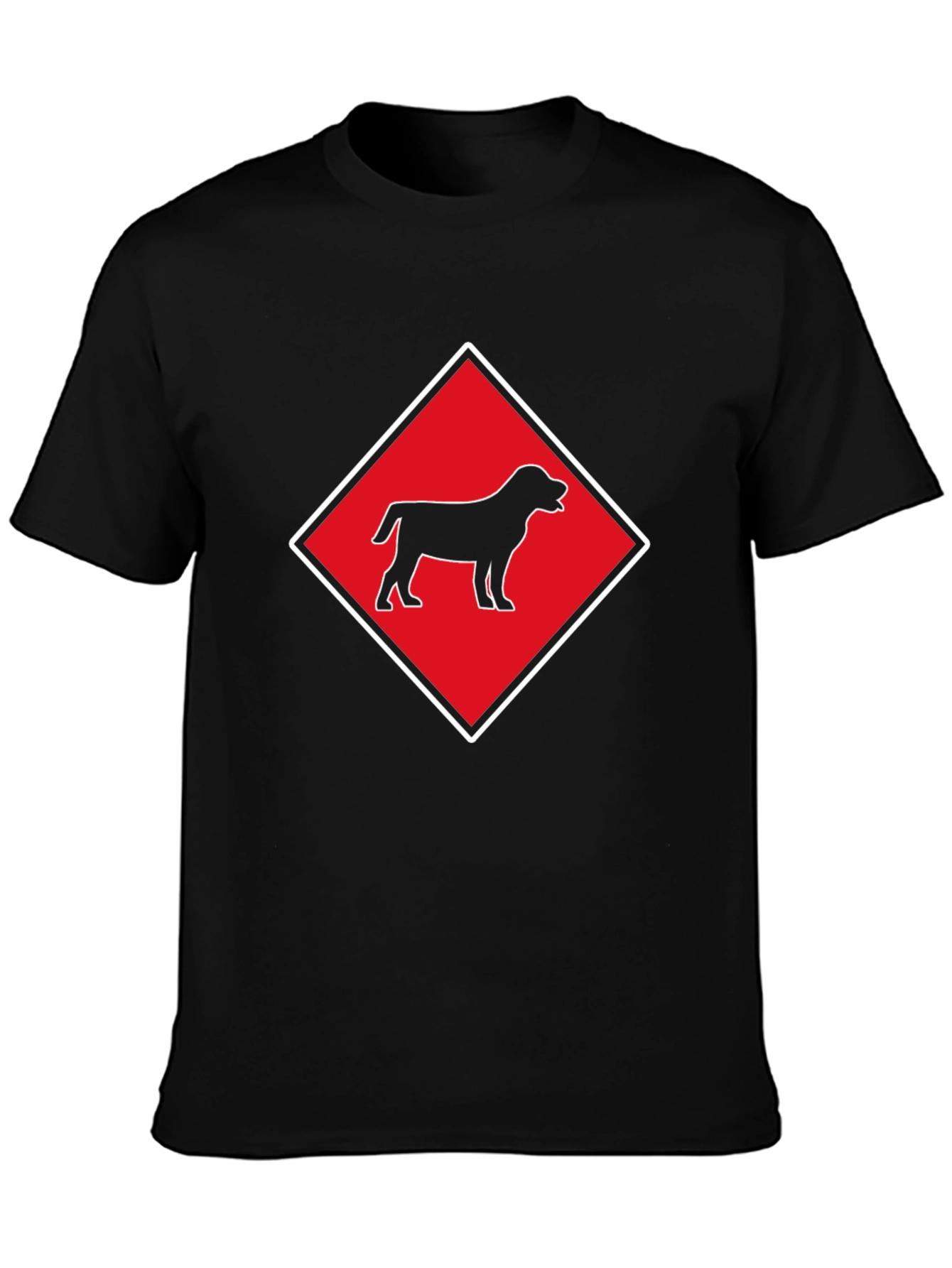 Black Dog Graphic Tee - Diamond Design