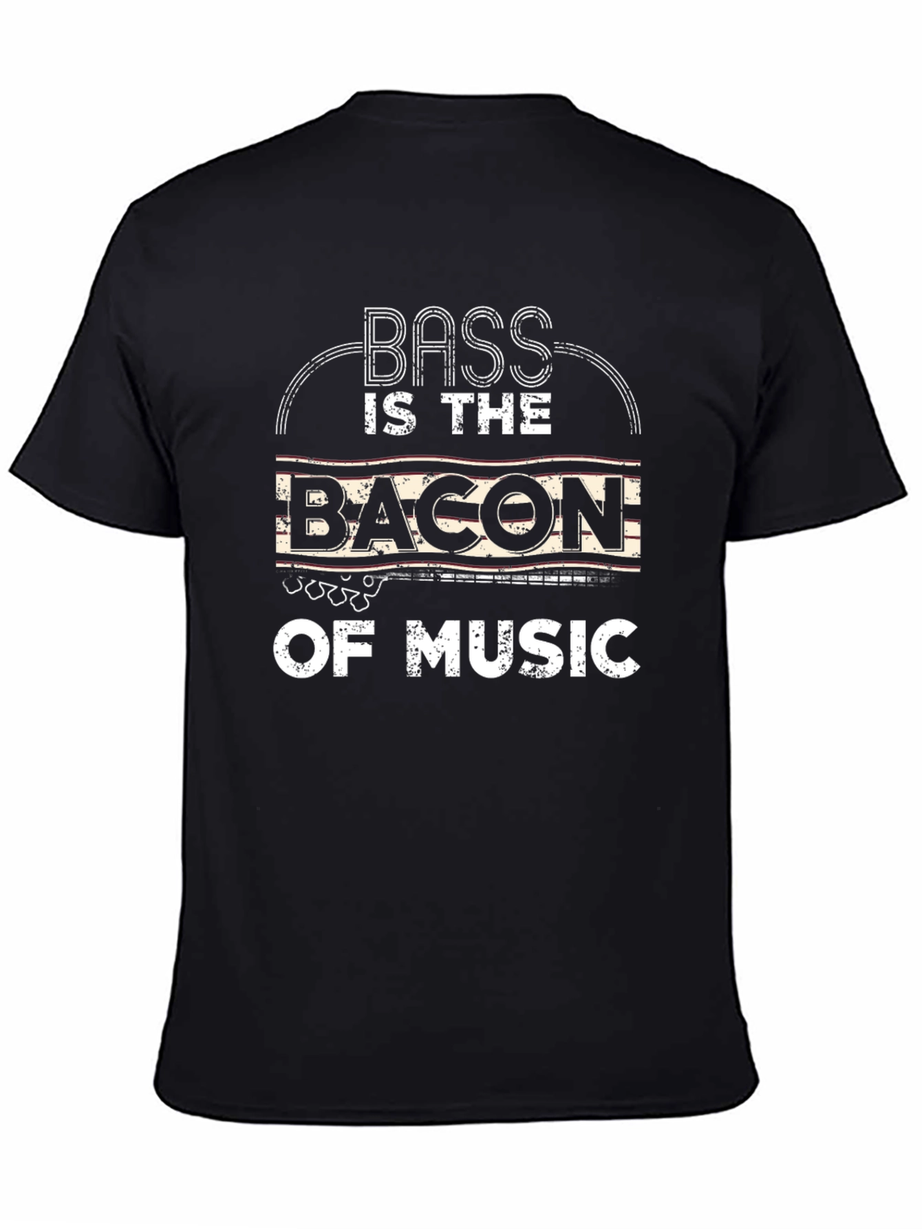 Bass is the Bacon of Music Black T-Shirt