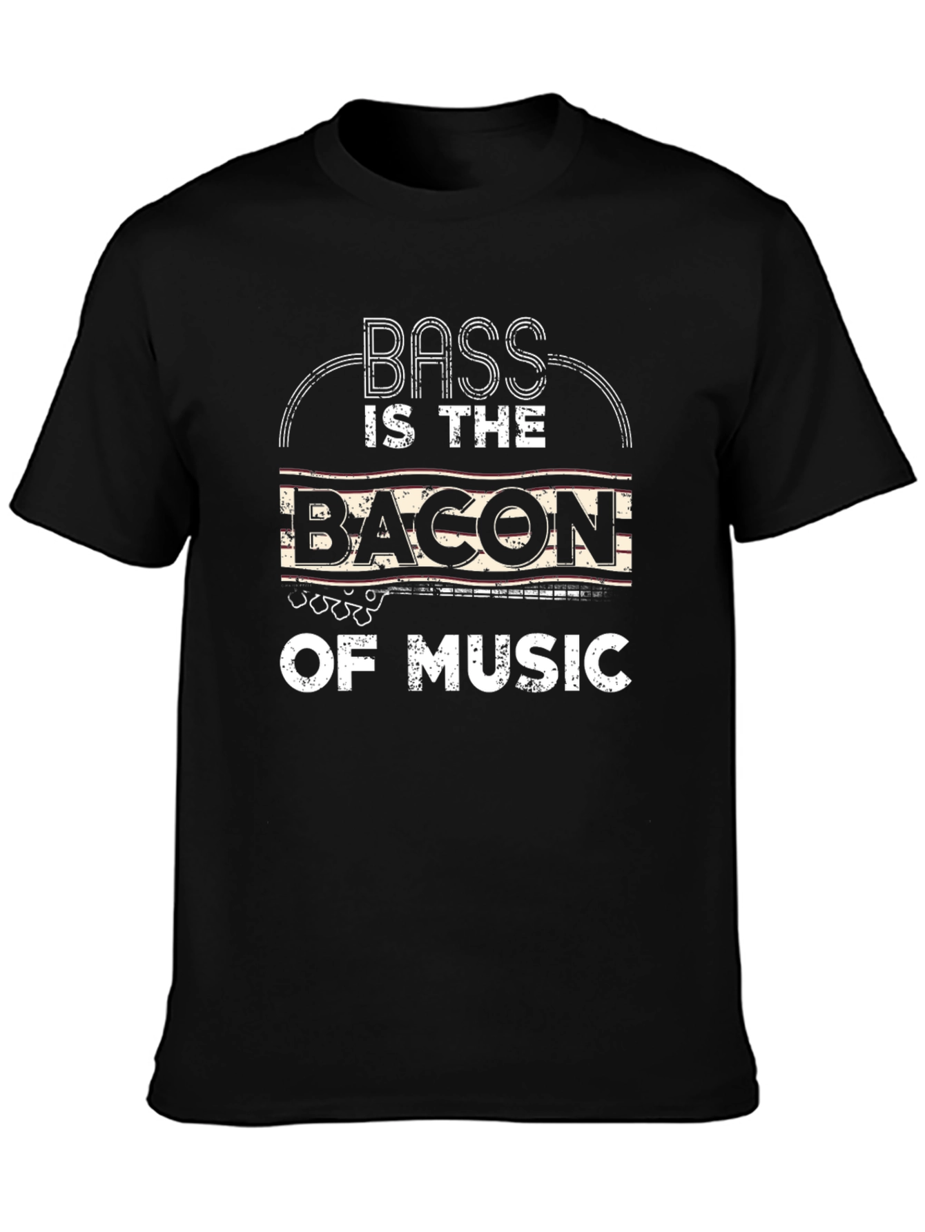 Bass is the Bacon of Music Black T-Shirt