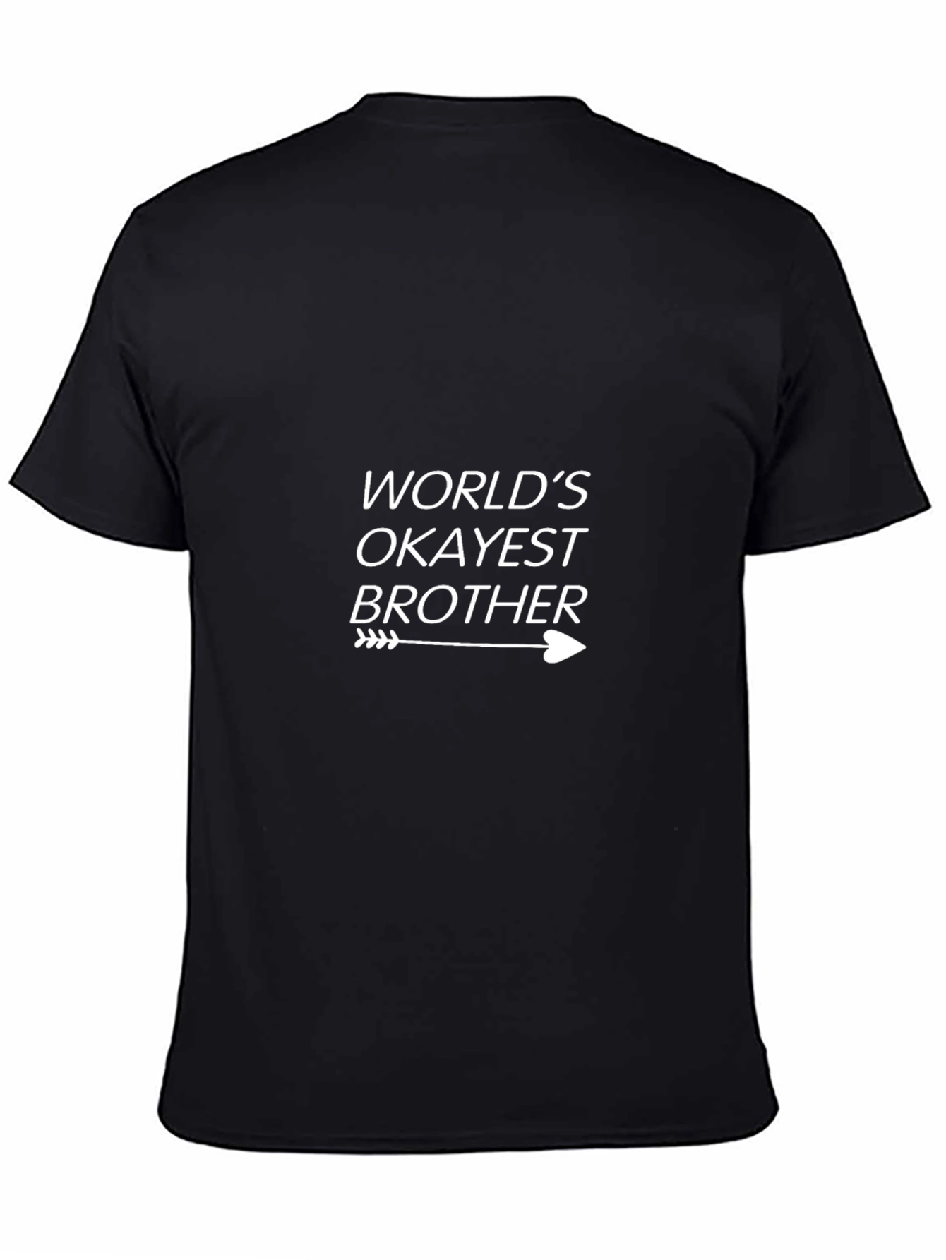 Worlds Okayest Brother Black Graphic T-Shirt